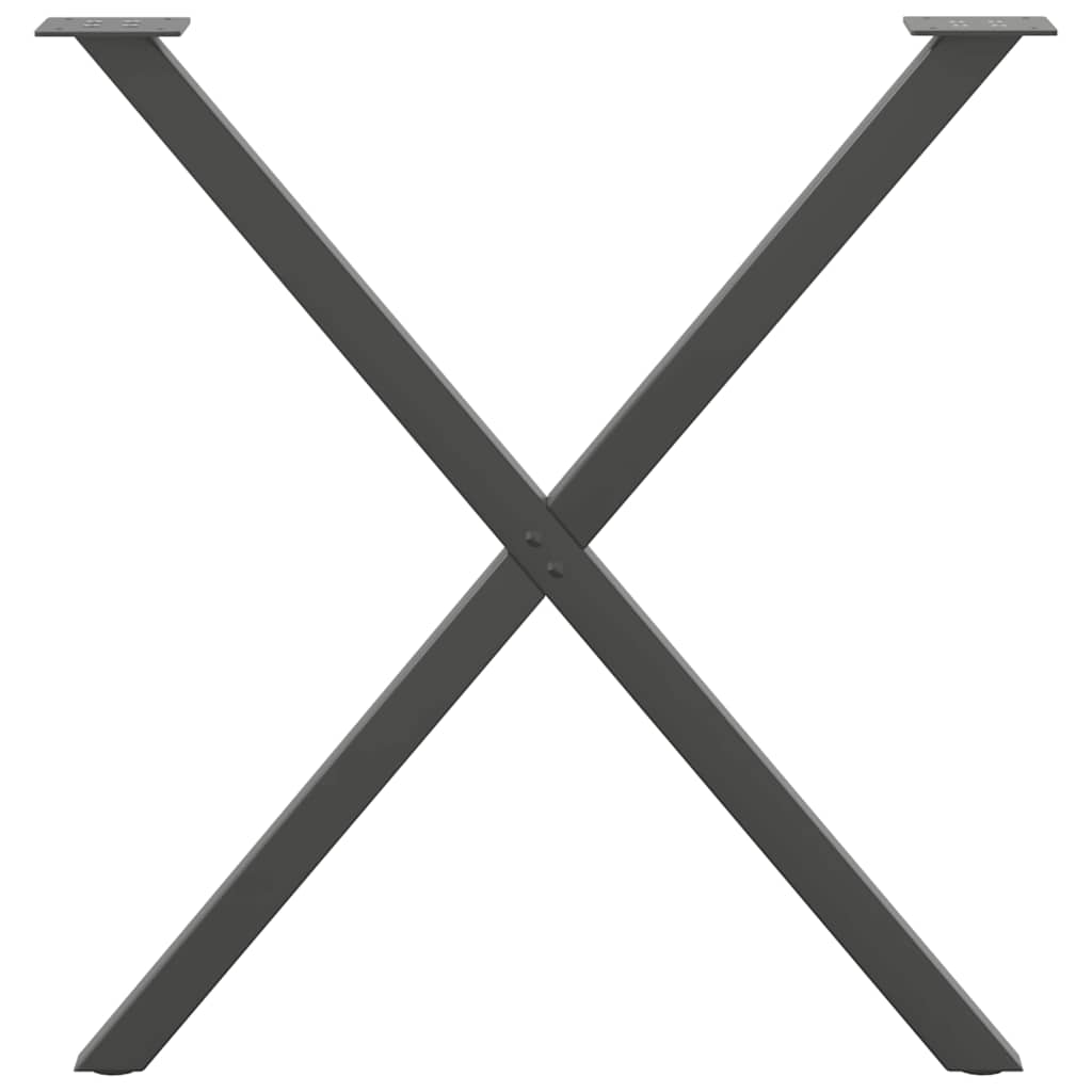 vidaXL Dining Table Legs X-Shaped 2 pcs Anthracite 80x(72-73) cm Steel