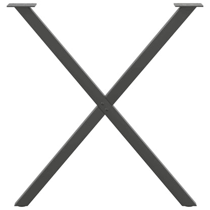 vidaXL Dining Table Legs X-Shaped 2 pcs Anthracite 80x(72-73) cm Steel