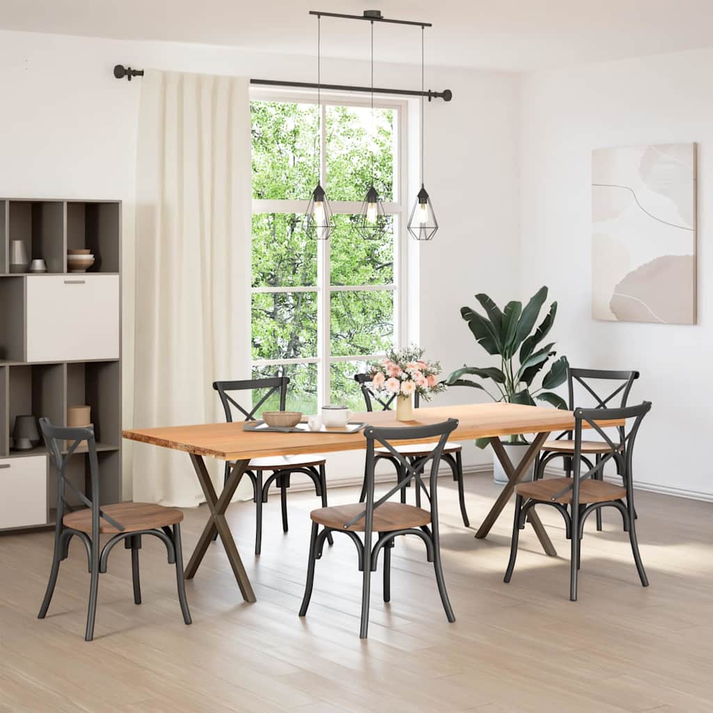 vidaXL Dining Table Legs X-Shaped 2 pcs Natural Steel 80x(72-73) cm Steel