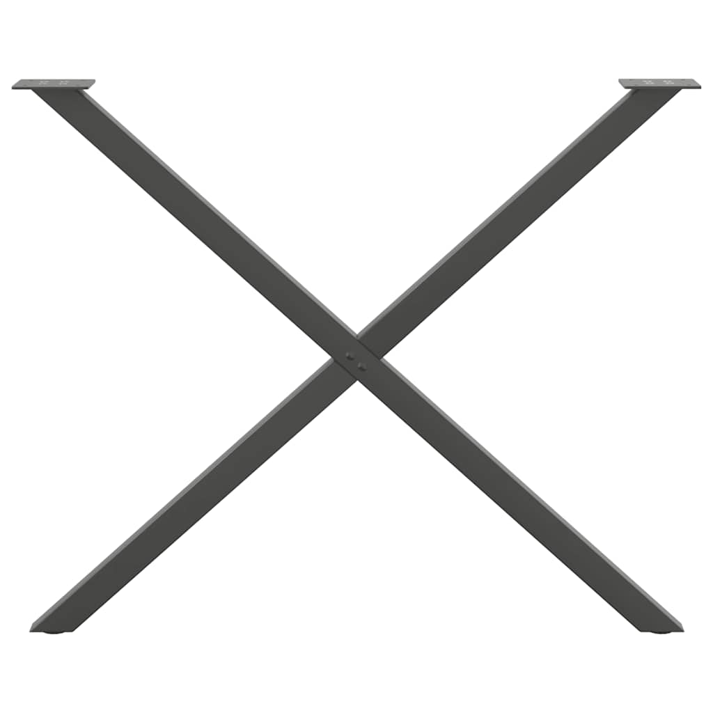vidaXL Dining Table Legs X-Shaped 2 pcs Anthracite 90x(72-73) cm Steel