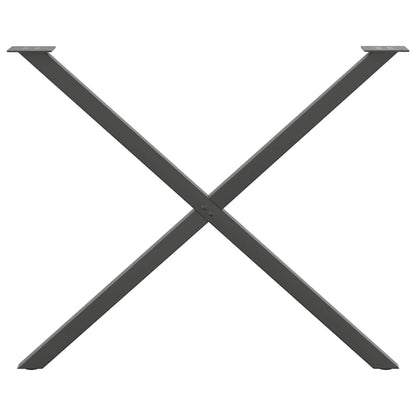vidaXL Dining Table Legs X-Shaped 2 pcs Anthracite 90x(72-73) cm Steel