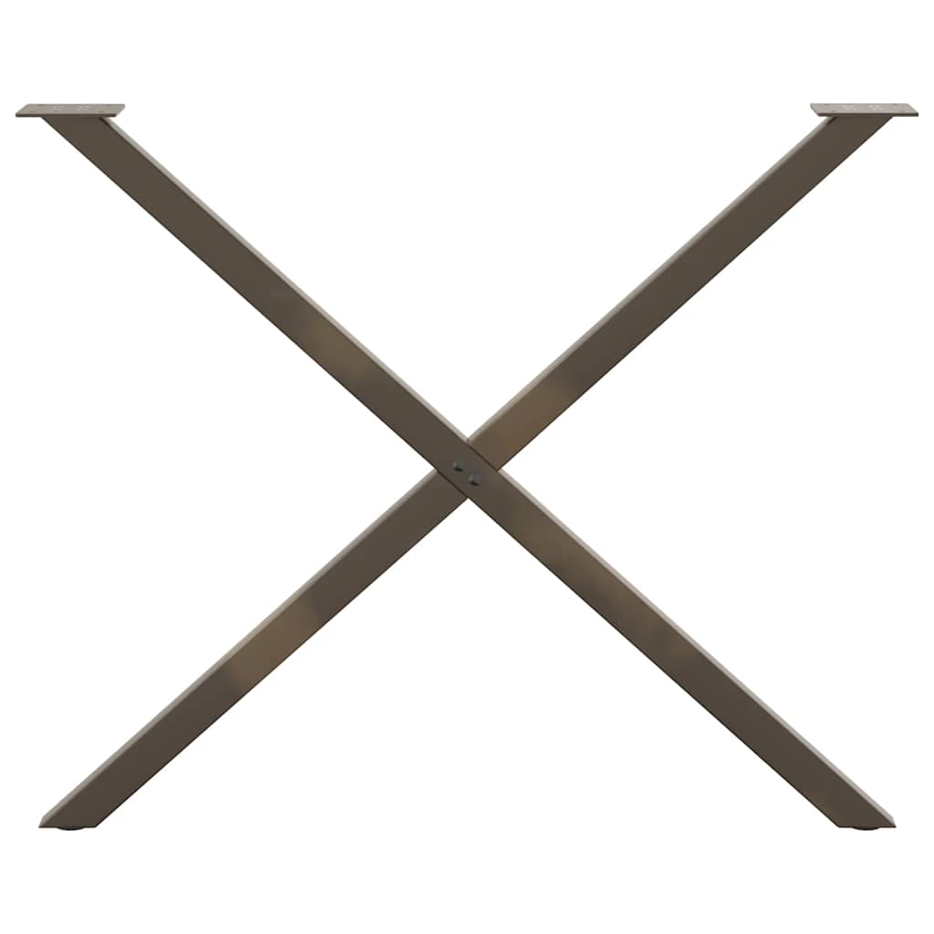 vidaXL Dining Table Legs X-Shaped 2 pcs Natural Steel 90x(72-73) cm Steel