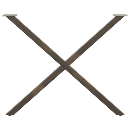vidaXL Dining Table Legs X-Shaped 2 pcs Natural Steel 90x(72-73) cm Steel