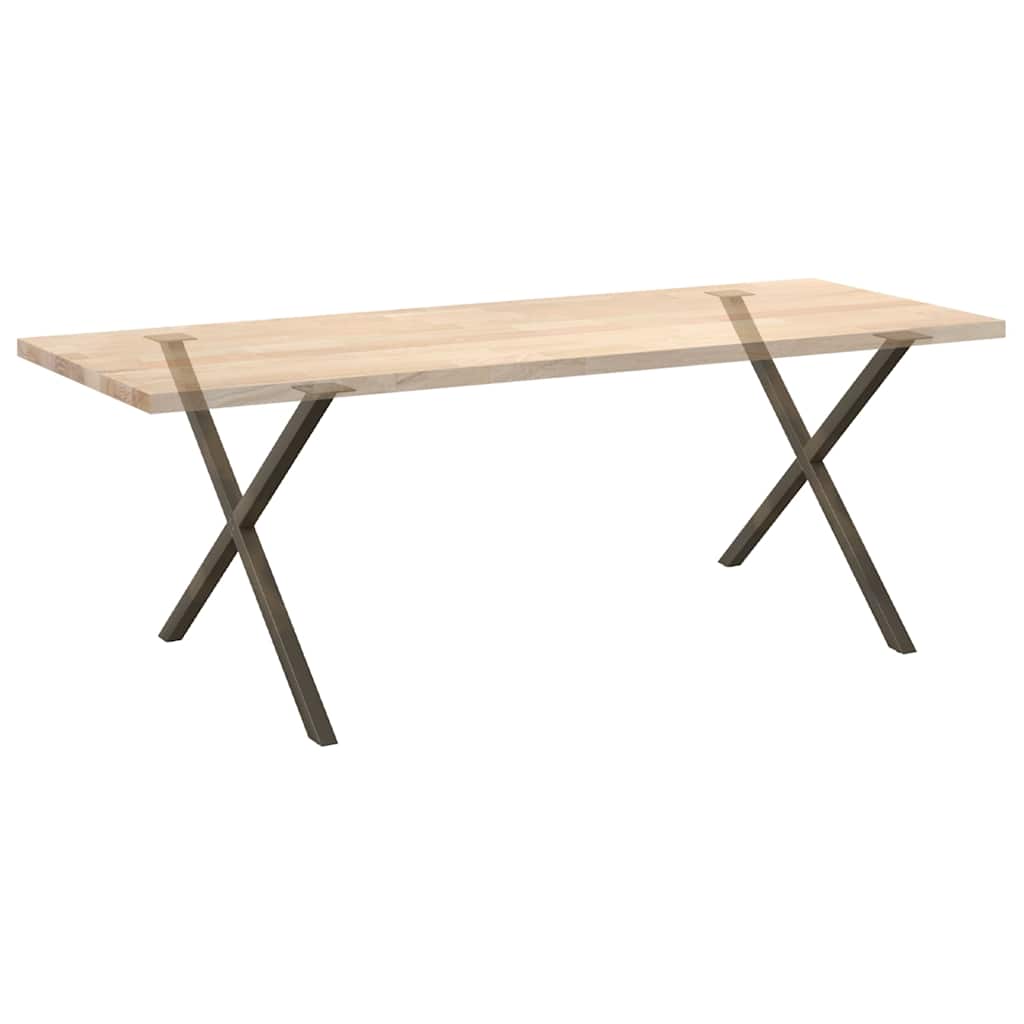 vidaXL Dining Table Legs X-Shaped 2 pcs Natural Steel 90x(72-73) cm Steel