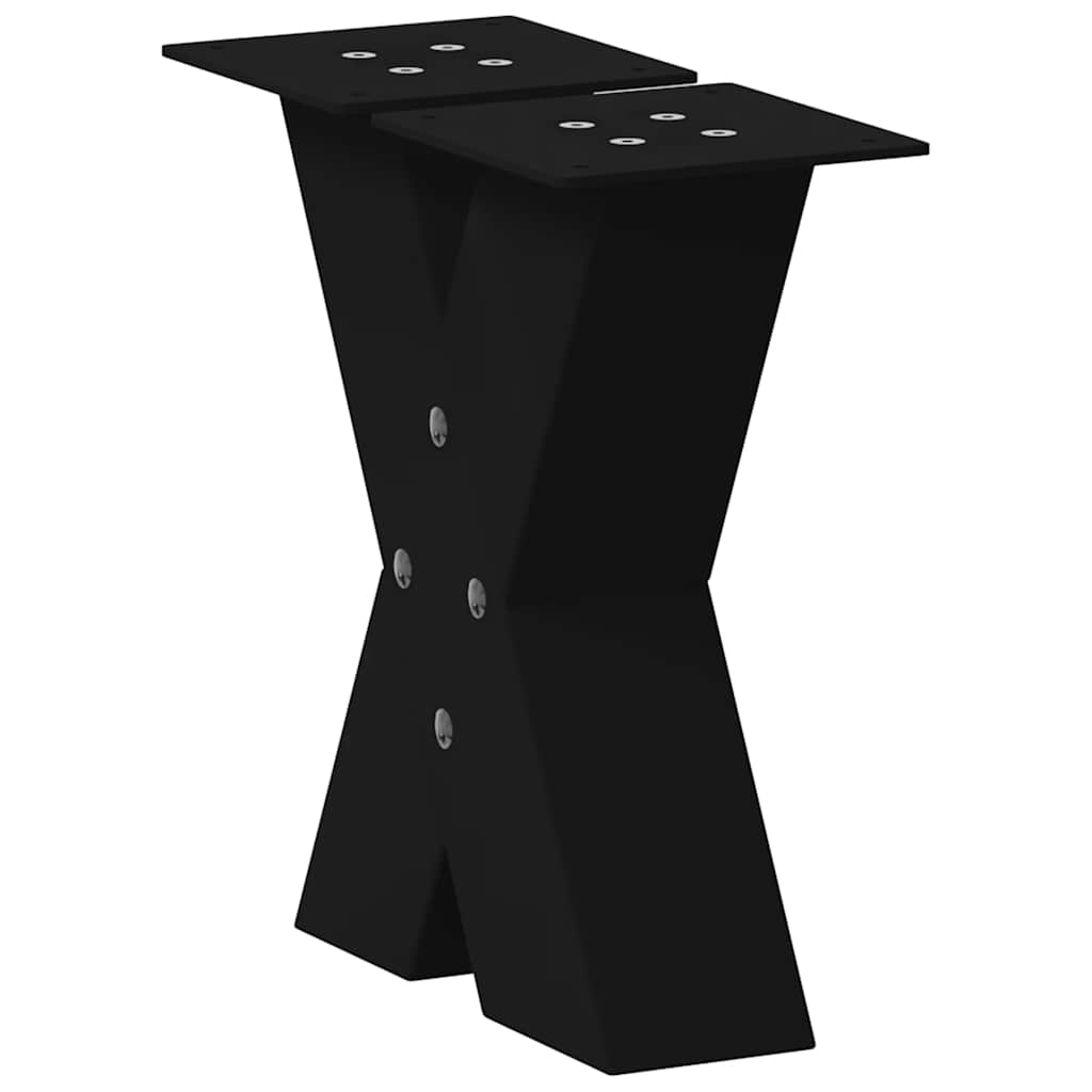vidaXL Coffee Table Legs X-Shaped 2 pcs Black 30x(30-31) cm Steel