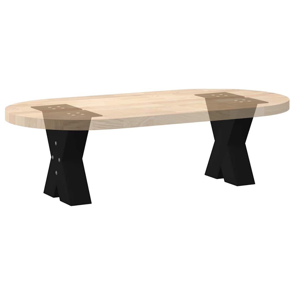 vidaXL Coffee Table Legs X-Shaped 2 pcs Black 30x(30-31) cm Steel