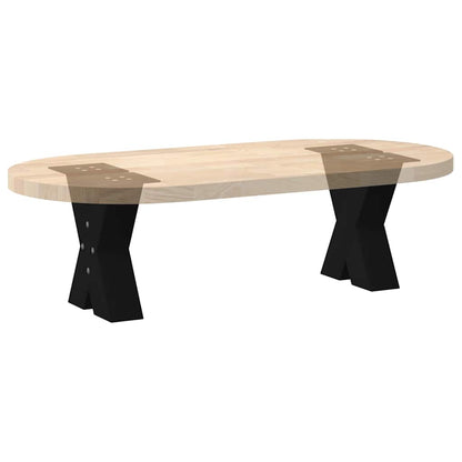 vidaXL Coffee Table Legs X-Shaped 2 pcs Black 30x(30-31) cm Steel