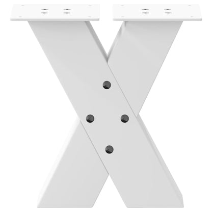 vidaXL Coffee Table Legs X-Shaped 2 pcs White 30x(30-31) cm Steel
