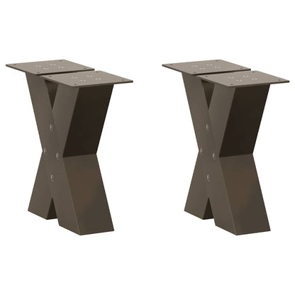 vidaXL Coffee Table Legs X-Shaped 2 pcs Natural Steel 30x(30-31) cm Steel