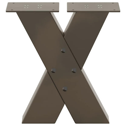 vidaXL Coffee Table Legs X-Shaped 2 pcs Natural Steel 30x(30-31) cm Steel