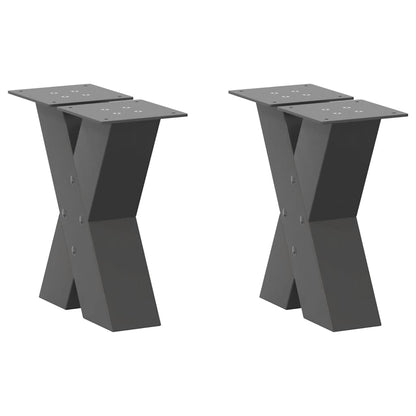 vidaXL Coffee Table Legs X-Shaped 2 pcs Anthracite 40x(30-31) cm Steel