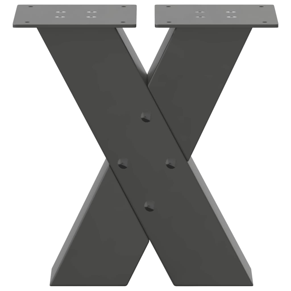vidaXL Coffee Table Legs X-Shaped 2 pcs Anthracite 40x(30-31) cm Steel
