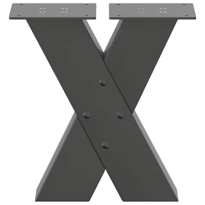 vidaXL Coffee Table Legs X-Shaped 2 pcs Anthracite 40x(30-31) cm Steel