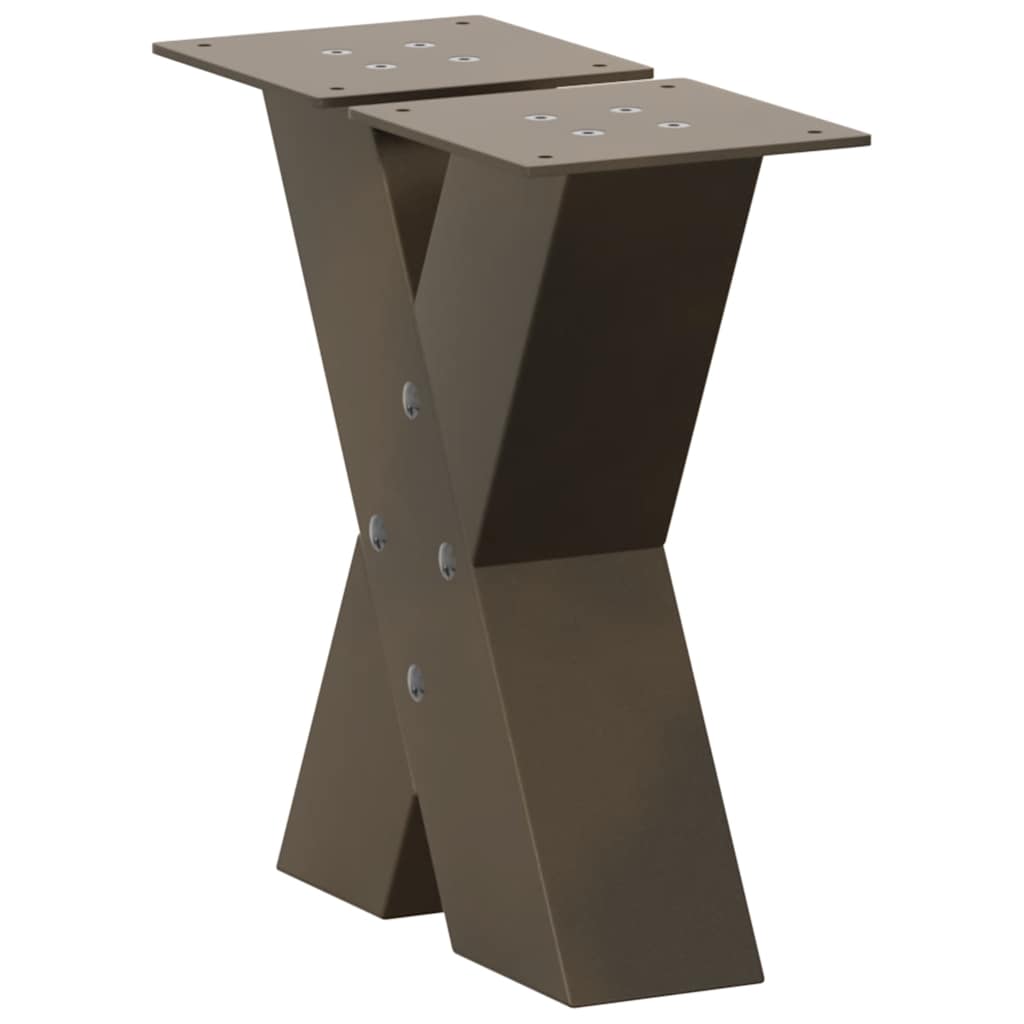 vidaXL Coffee Table Legs X-Shaped 2 pcs Natural Steel 40x(30-31) cm Steel