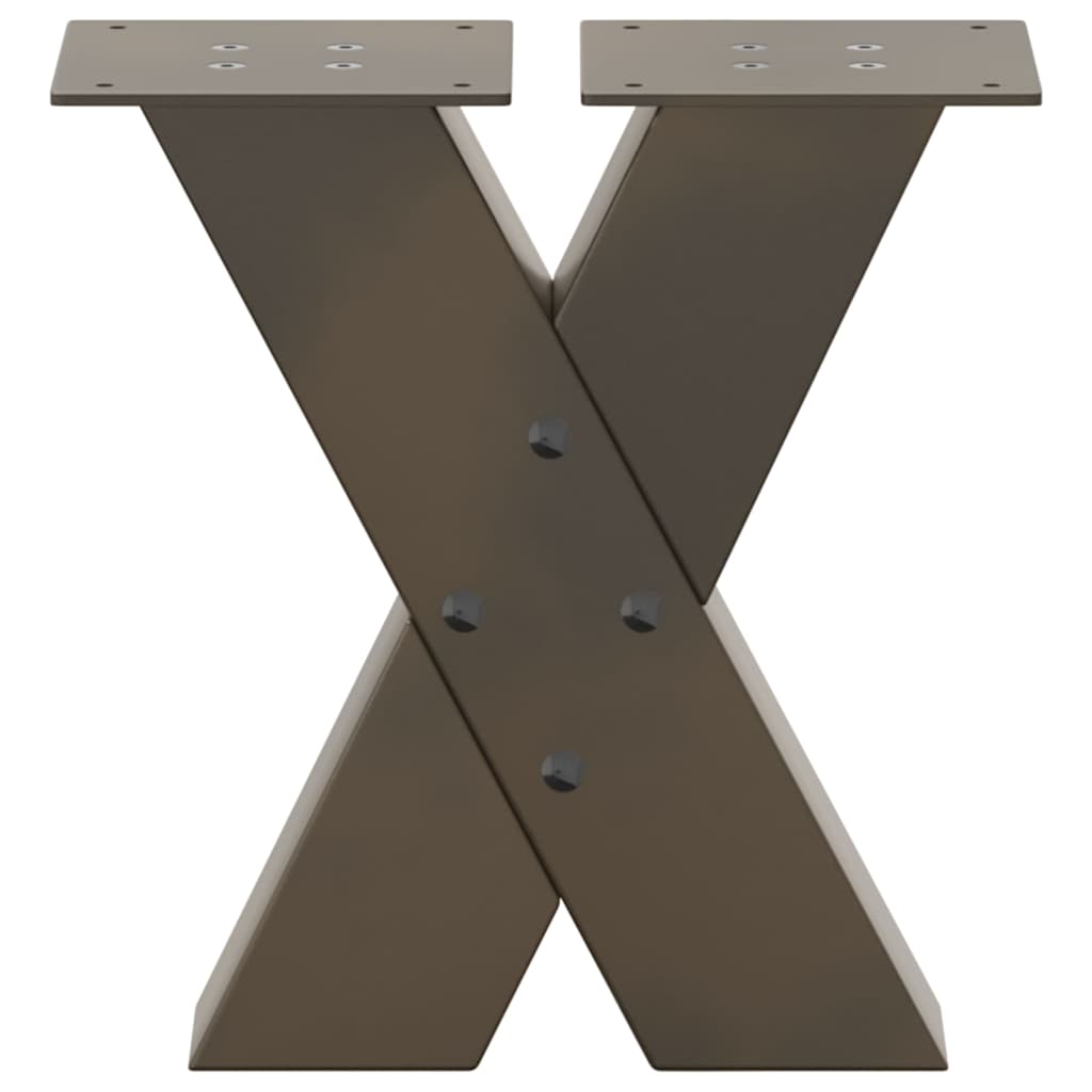 vidaXL Coffee Table Legs X-Shaped 2 pcs Natural Steel 40x(30-31) cm Steel