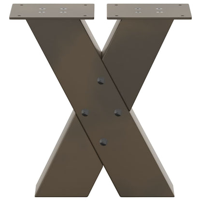 vidaXL Coffee Table Legs X-Shaped 2 pcs Natural Steel 40x(30-31) cm Steel