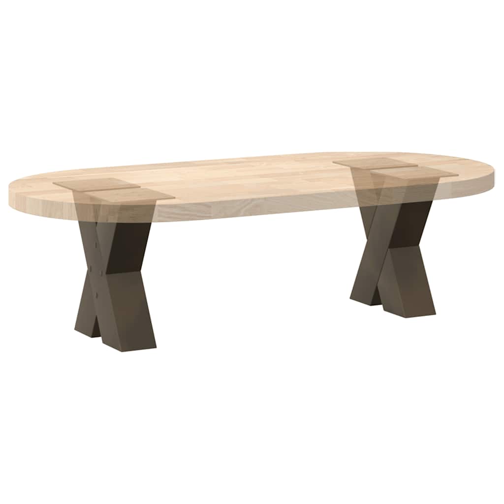 vidaXL Coffee Table Legs X-Shaped 2 pcs Natural Steel 40x(30-31) cm Steel