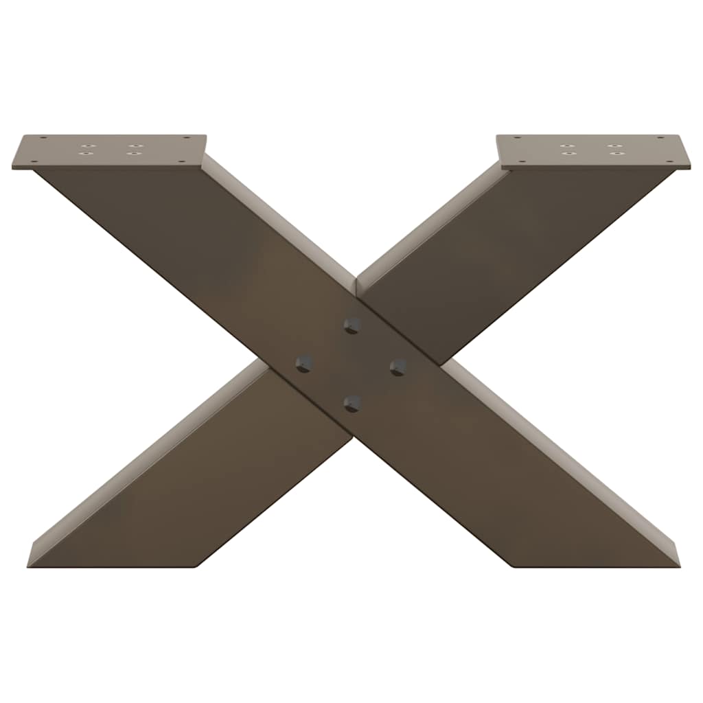 vidaXL Coffee Table Legs X-Shaped 2 pcs Natural Steel 50x(30-31) cm Steel