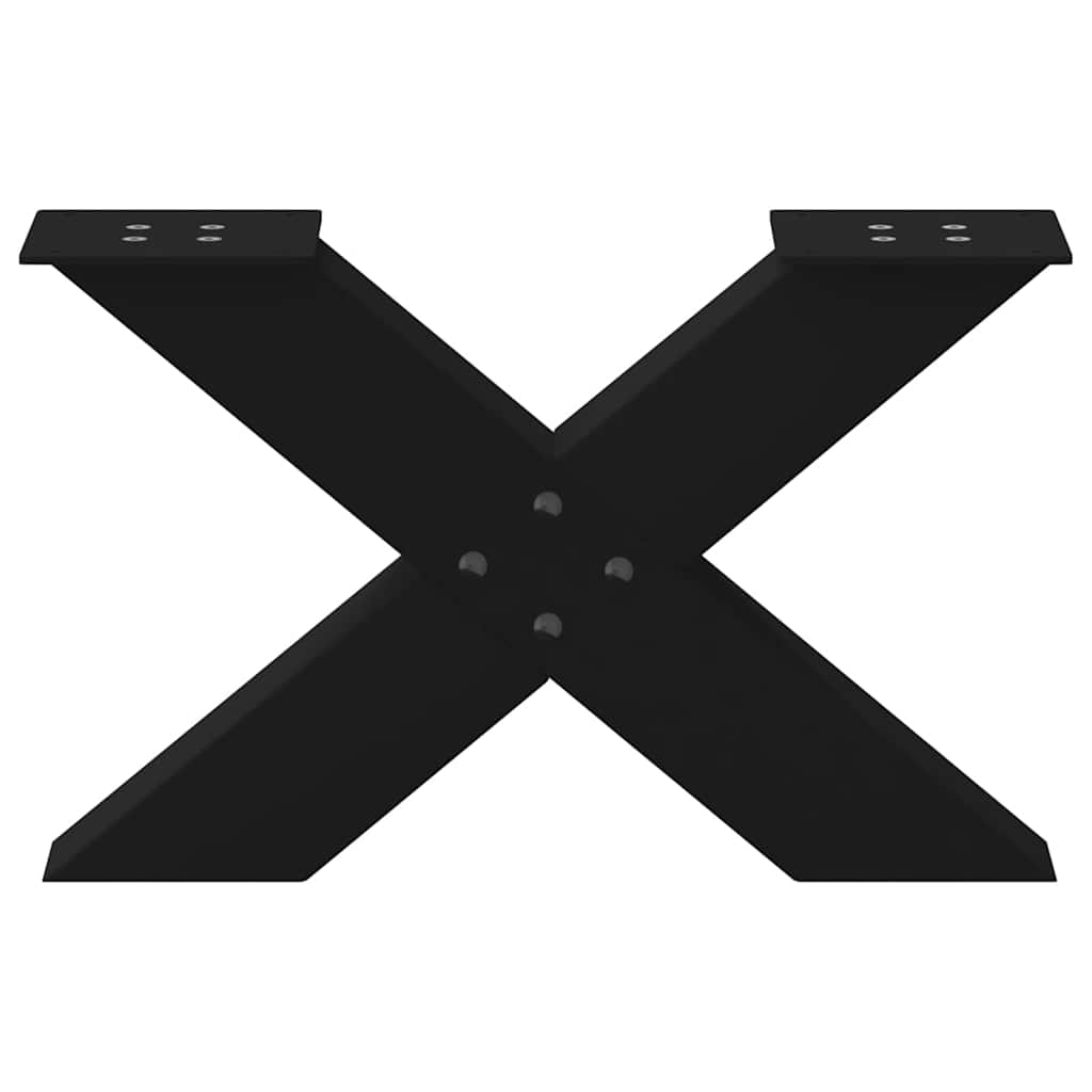 vidaXL Coffee Table Legs X-Shaped 2 pcs Black 60x(30-31) cm Steel