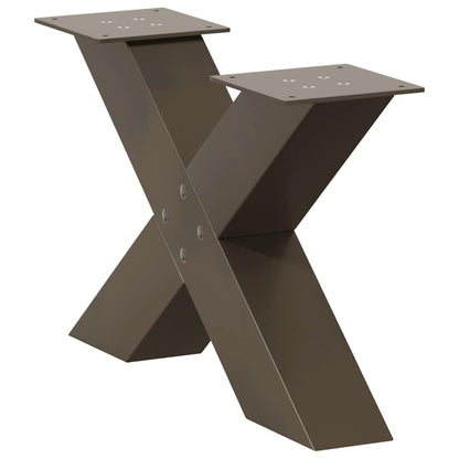 vidaXL Coffee Table Legs X-Shaped 2 pcs Natural Steel 60x(30-31) cm Steel