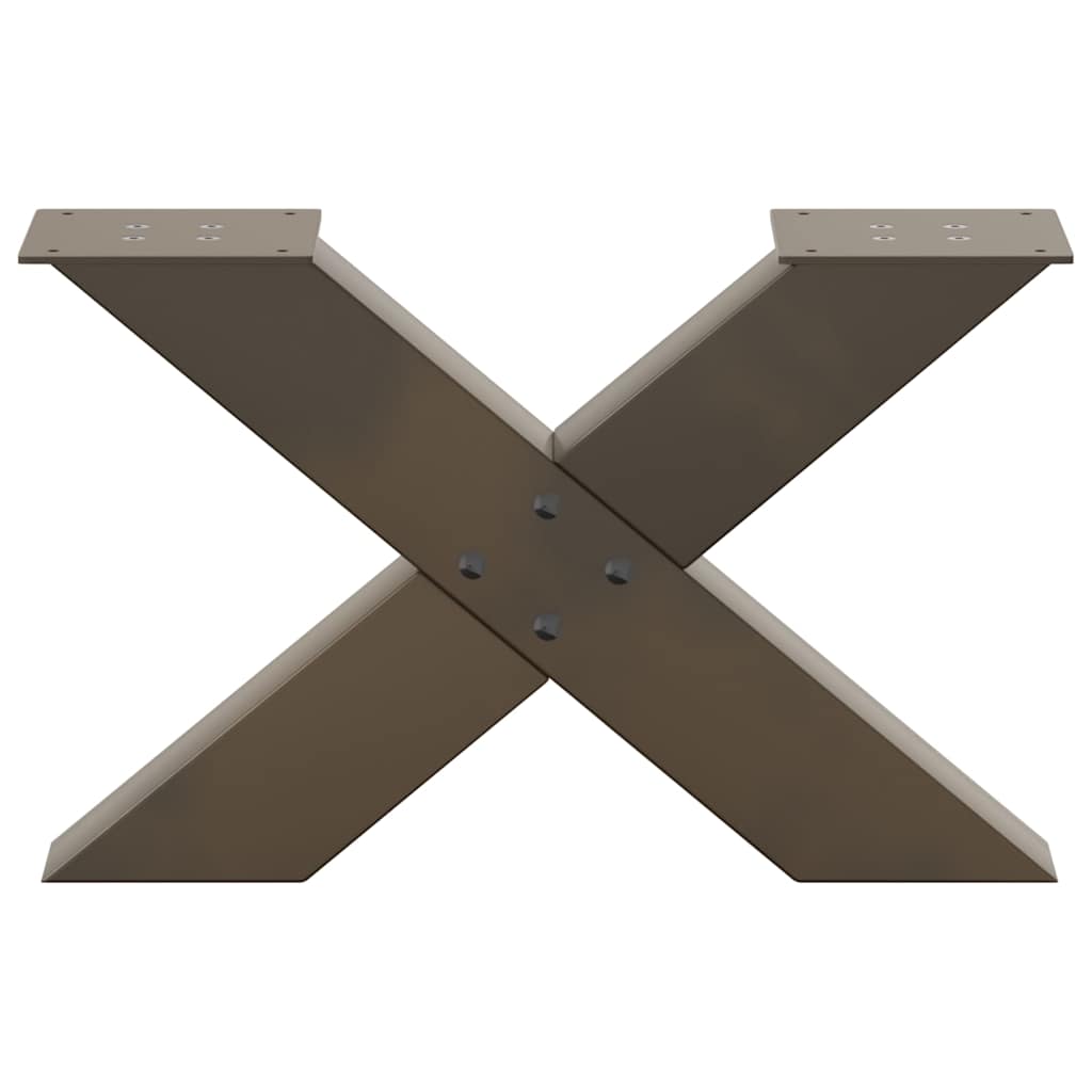 vidaXL Coffee Table Legs X-Shaped 2 pcs Natural Steel 60x(30-31) cm Steel