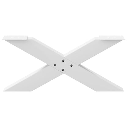 vidaXL Coffee Table Legs X-Shaped 2 pcs White 70x(30-31) cm Steel
