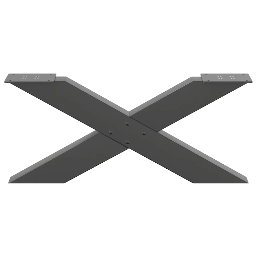 vidaXL Coffee Table Legs X-Shaped 2 pcs Anthracite 70x(30-31) cm Steel