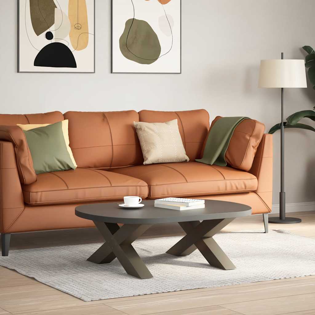vidaXL Coffee Table Legs X-Shaped 2 pcs Natural Steel 70x(30-31) cm Steel