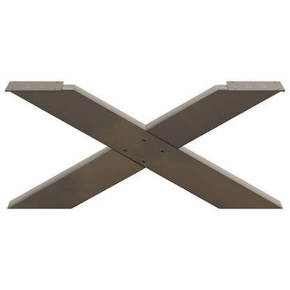 vidaXL Coffee Table Legs X-Shaped 2 pcs Natural Steel 70x(30-31) cm Steel
