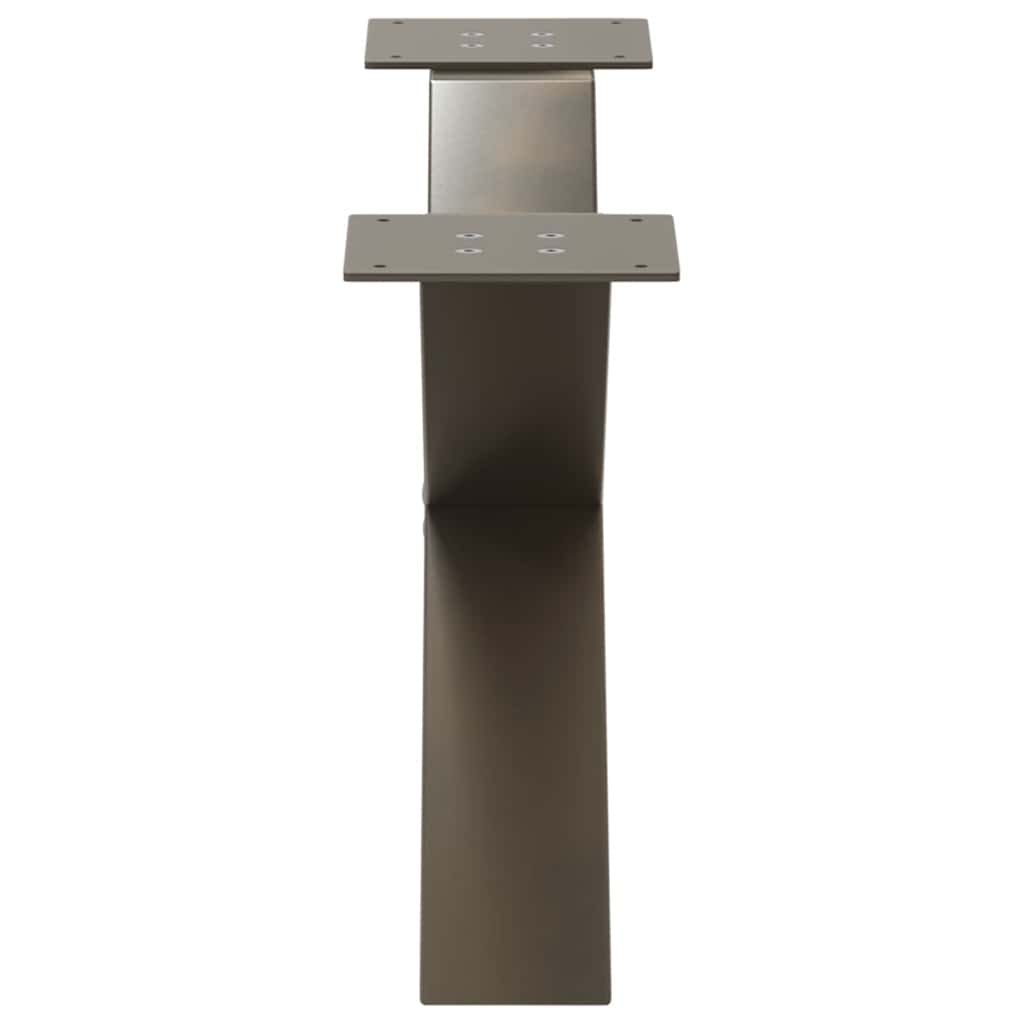 vidaXL Coffee Table Legs X-Shaped 2 pcs Natural Steel 70x(30-31) cm Steel