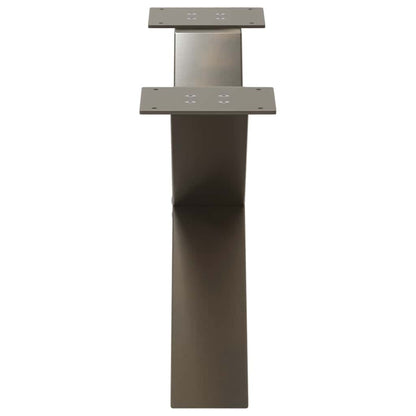 vidaXL Coffee Table Legs X-Shaped 2 pcs Natural Steel 70x(30-31) cm Steel