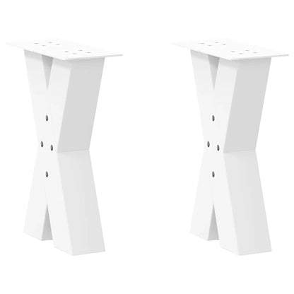 vidaXL Coffee Table Legs X-Shaped 2 pcs White 28x(42-43) cm Steel