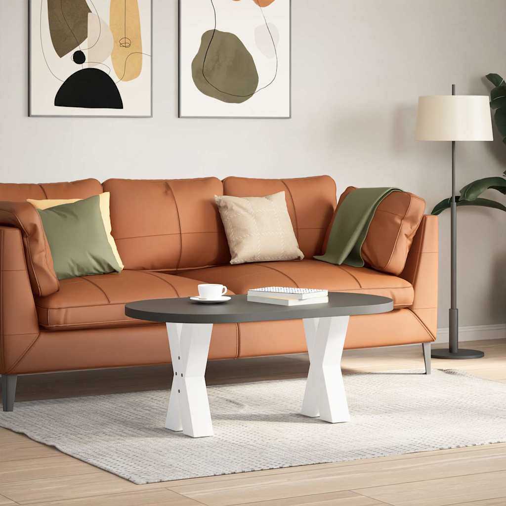 vidaXL Coffee Table Legs X-Shaped 2 pcs White 28x(42-43) cm Steel