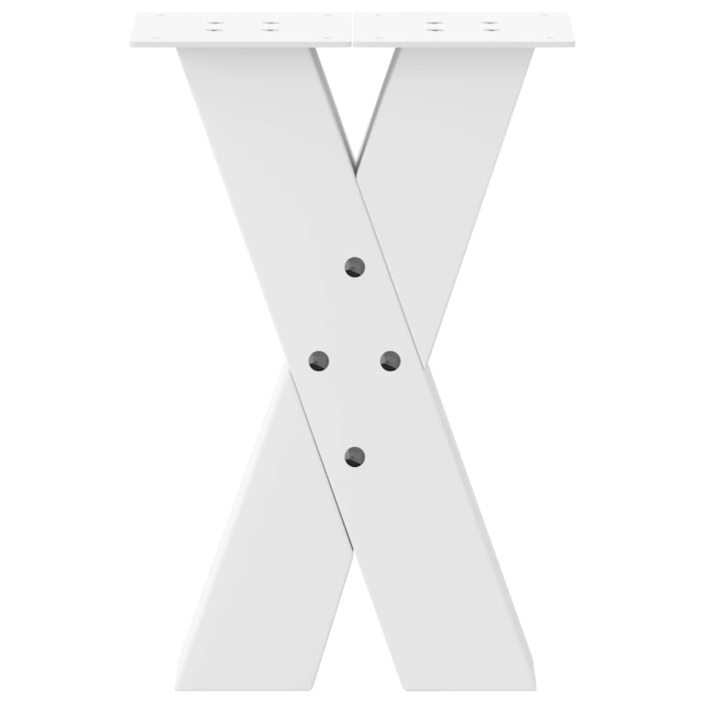 vidaXL Coffee Table Legs X-Shaped 2 pcs White 28x(42-43) cm Steel