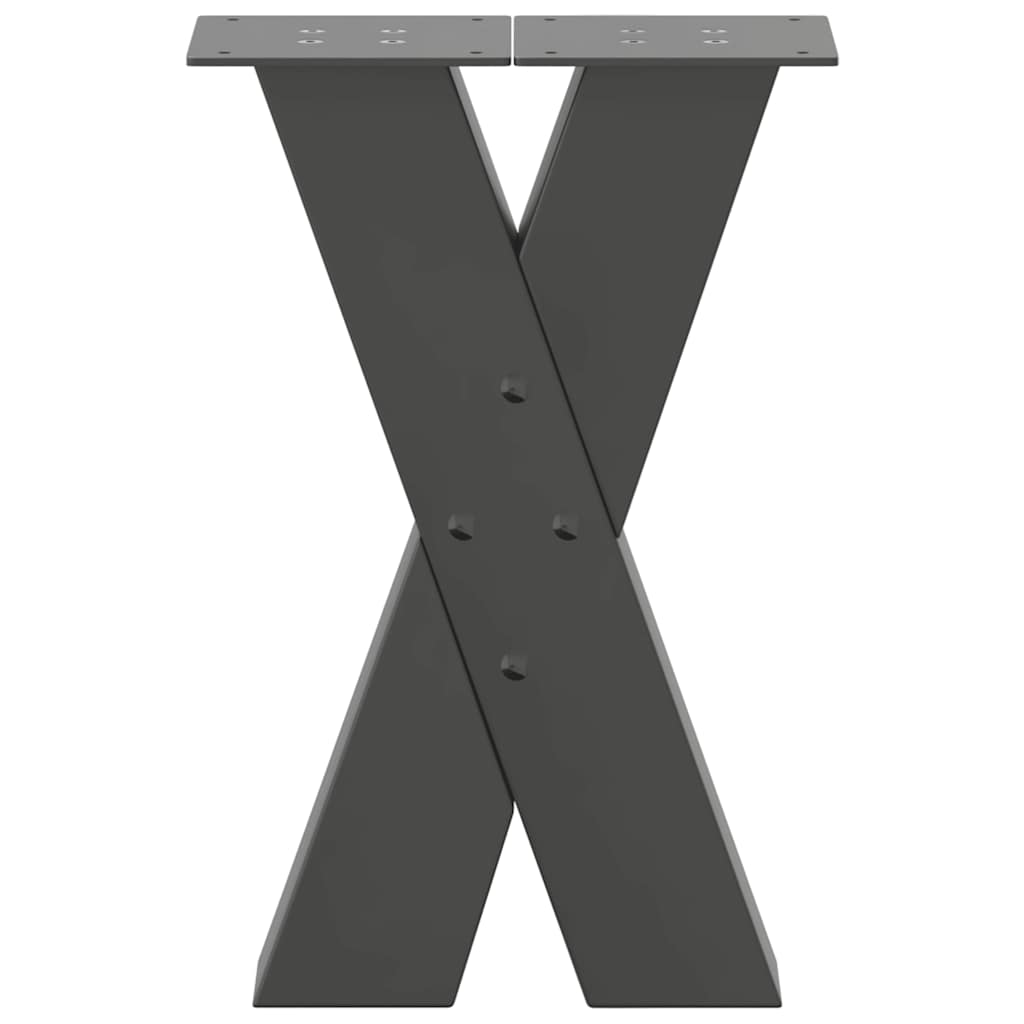 vidaXL Coffee Table Legs X-Shaped 2 pcs Anthracite 28x(42-43) cm Steel
