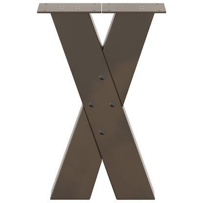 vidaXL Coffee Table Legs X-Shaped 2 pcs Natural Steel 28x(42-43) cm Steel