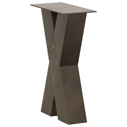 vidaXL Coffee Table Legs X-Shaped 2 pcs Natural Steel 38x(42-43) cm Steel