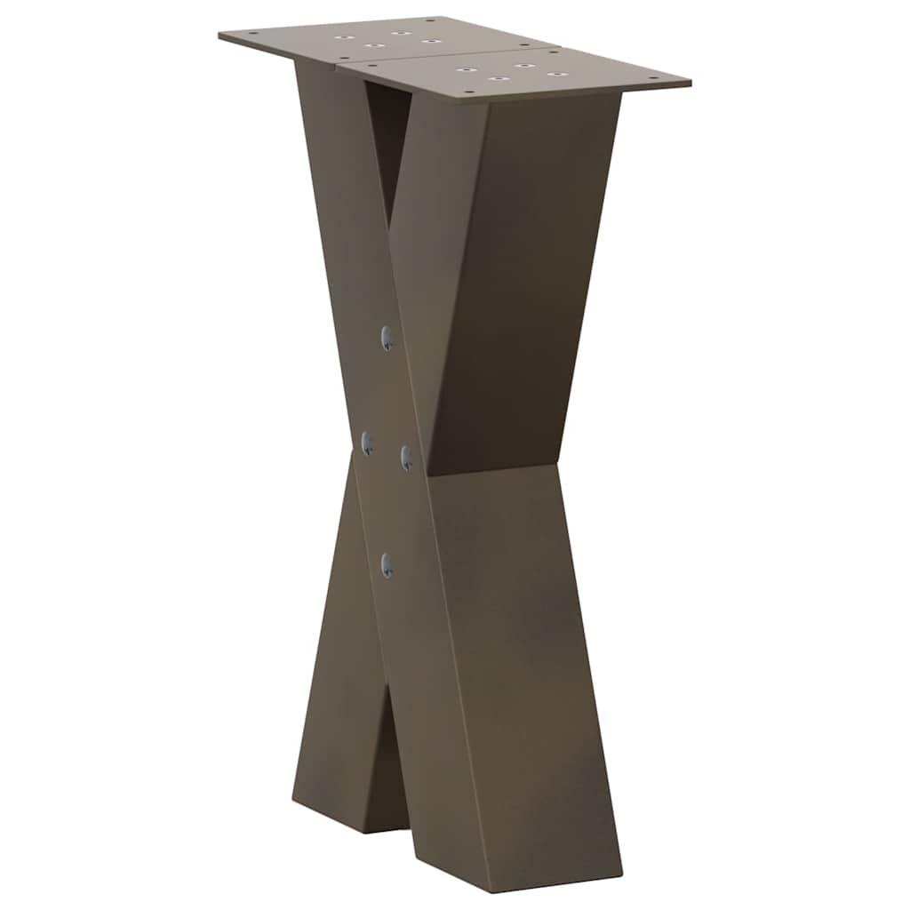 vidaXL Coffee Table Legs X-Shaped 2 pcs Natural Steel 38x(42-43) cm Steel
