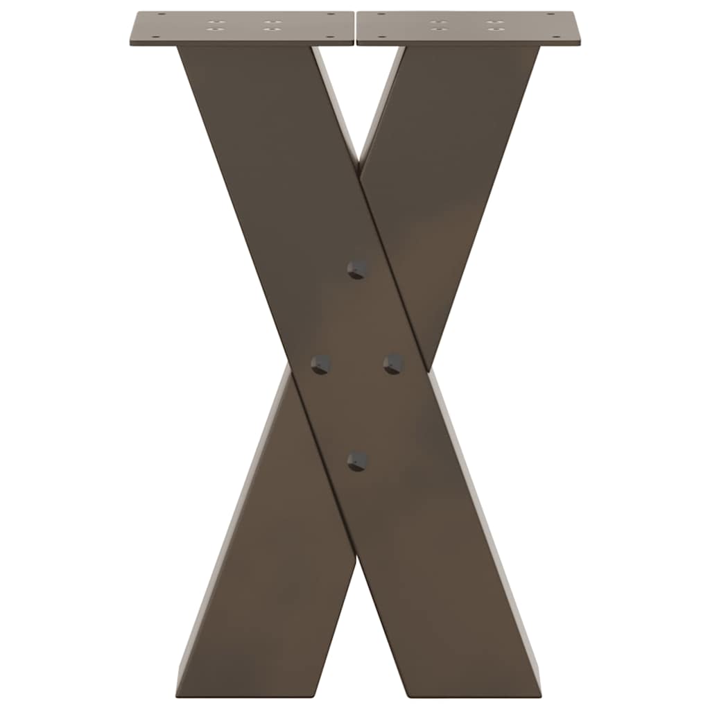 vidaXL Coffee Table Legs X-Shaped 2 pcs Natural Steel 38x(42-43) cm Steel