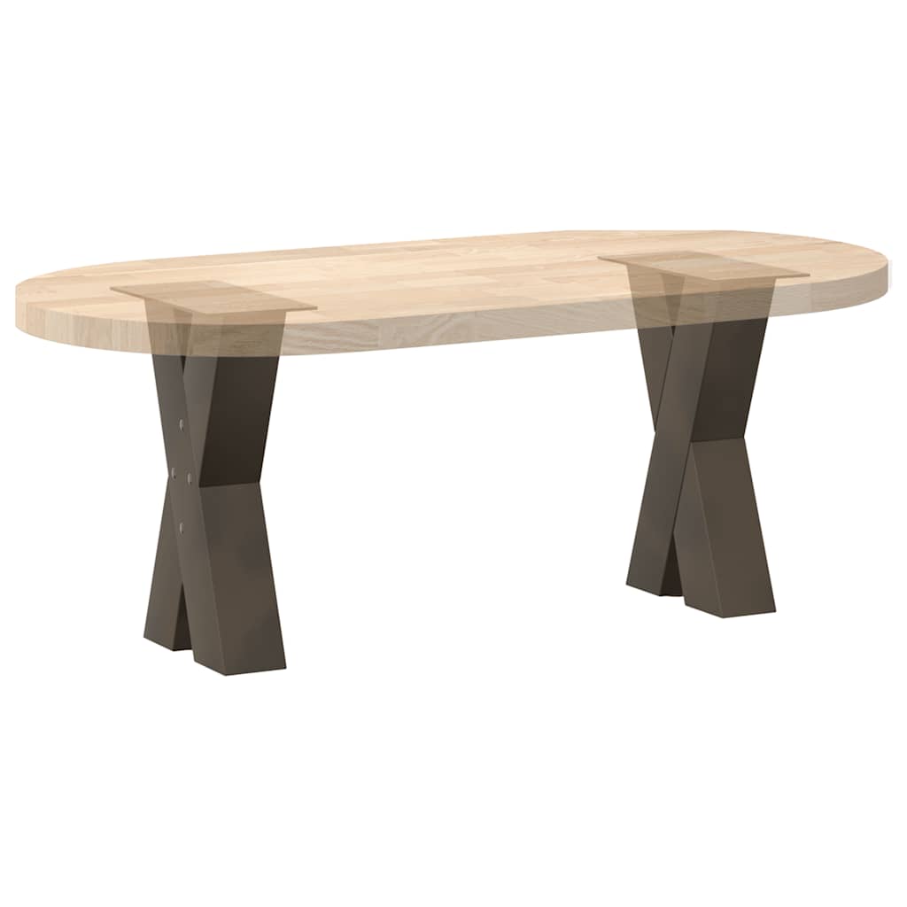 vidaXL Coffee Table Legs X-Shaped 2 pcs Natural Steel 38x(42-43) cm Steel