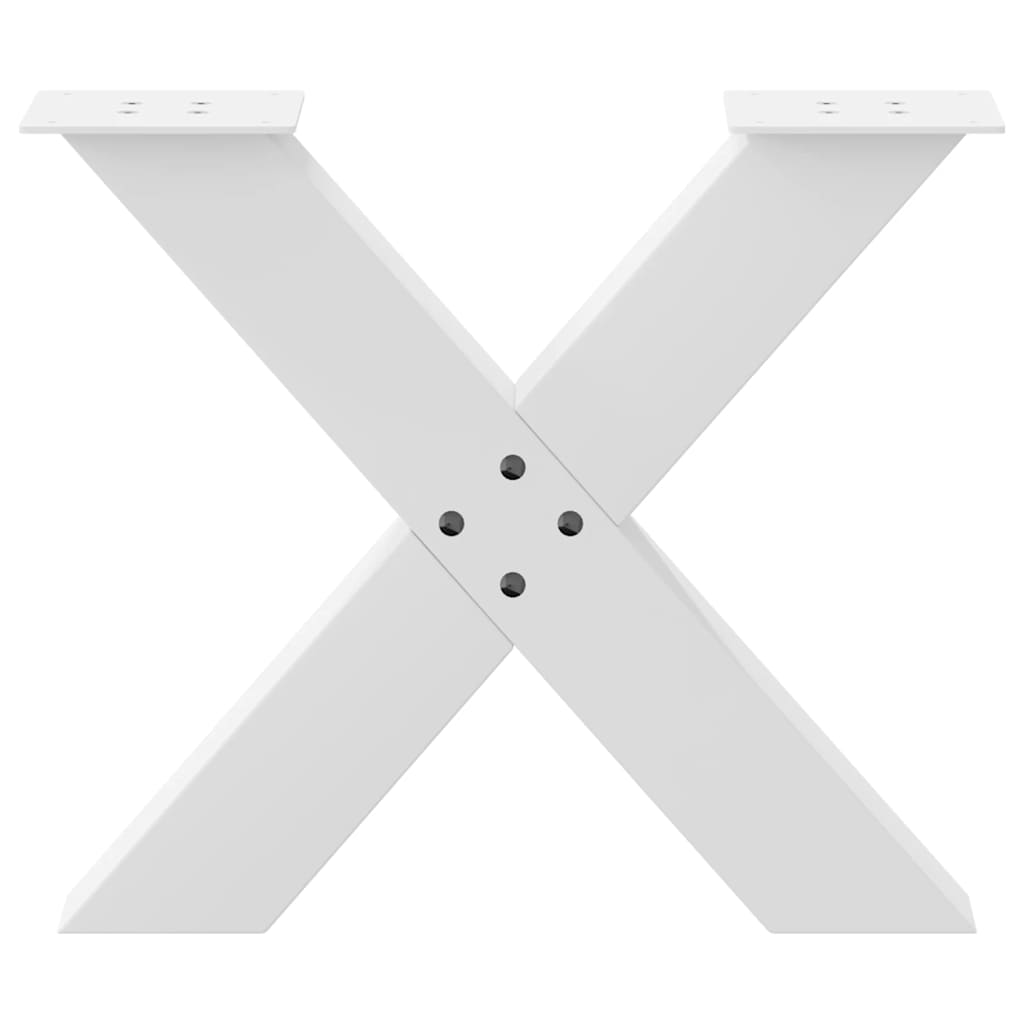vidaXL Coffee Table Legs X-Shaped 2 pcs White 50x(42-43) cm Steel