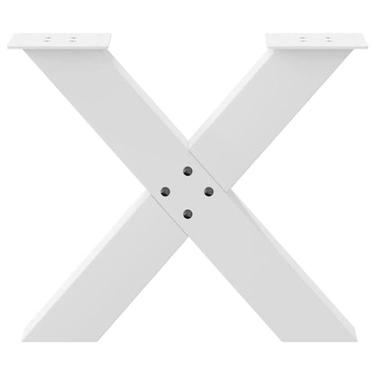 vidaXL Coffee Table Legs X-Shaped 2 pcs White 50x(42-43) cm Steel