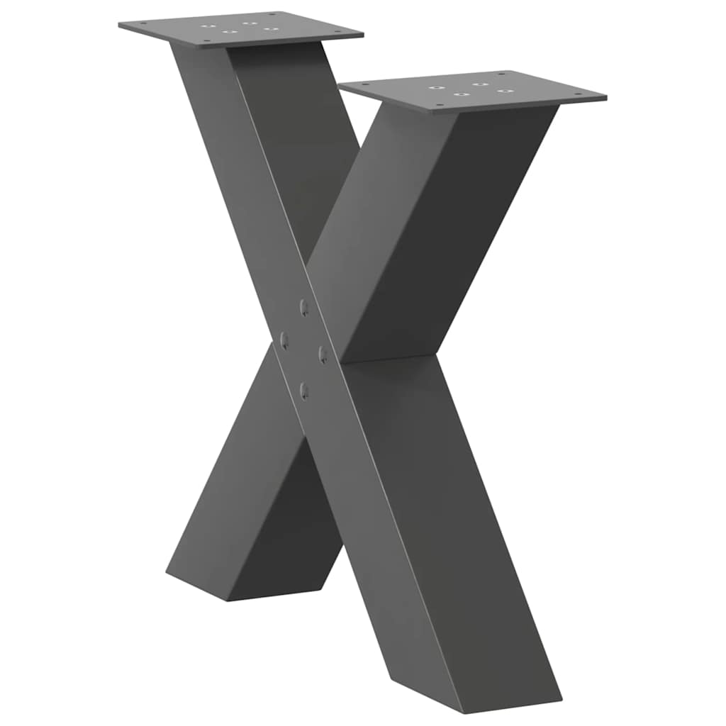 vidaXL Coffee Table Legs X-Shaped 2 pcs Anthracite 50x(42-43) cm Steel