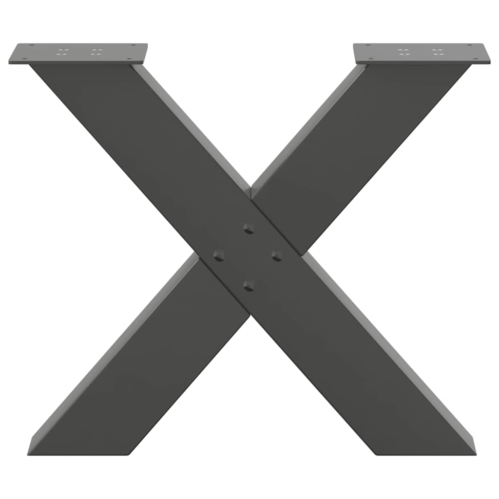 vidaXL Coffee Table Legs X-Shaped 2 pcs Anthracite 50x(42-43) cm Steel