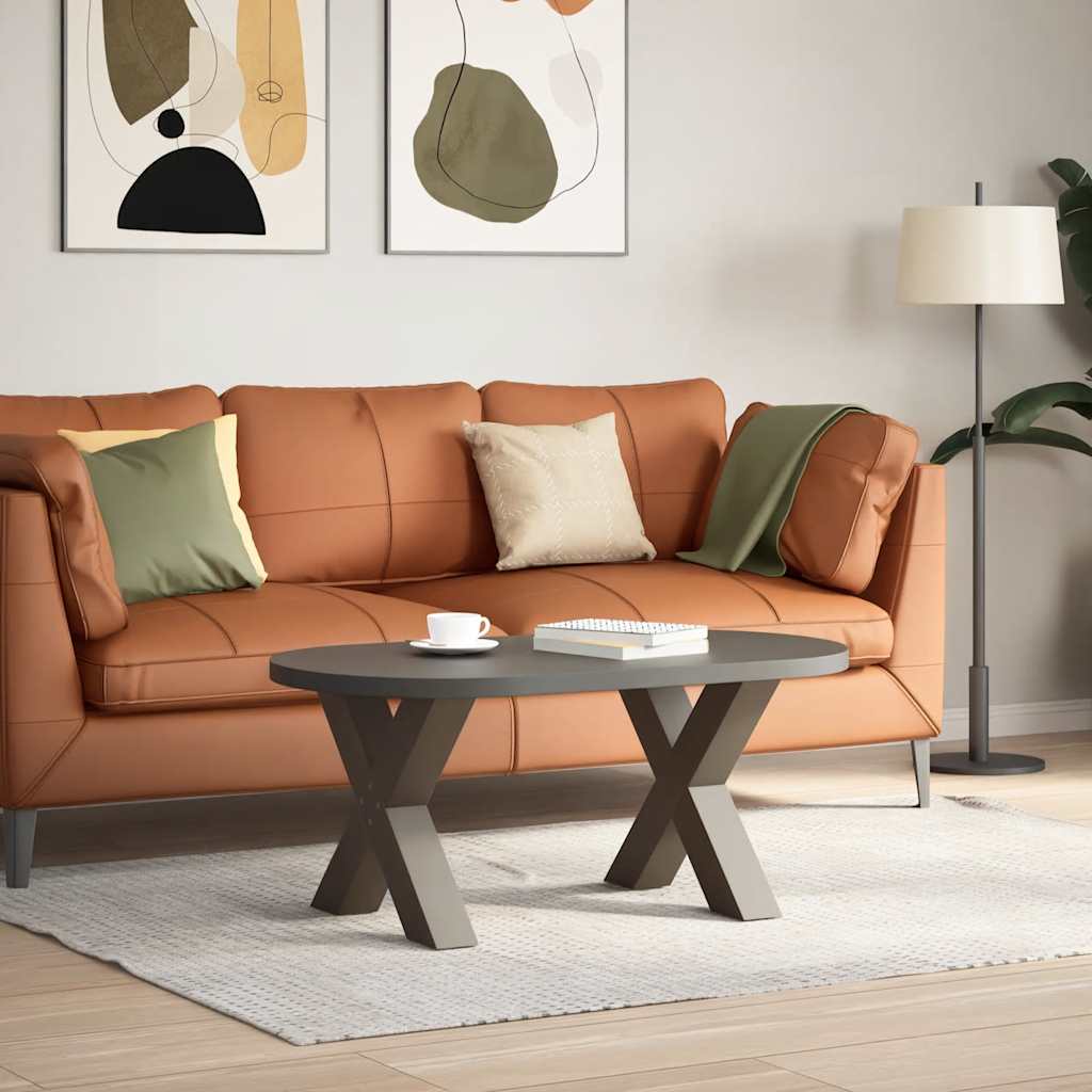vidaXL Coffee Table Legs X-Shaped 2 pcs Natural Steel 50x(42-43) cm Steel
