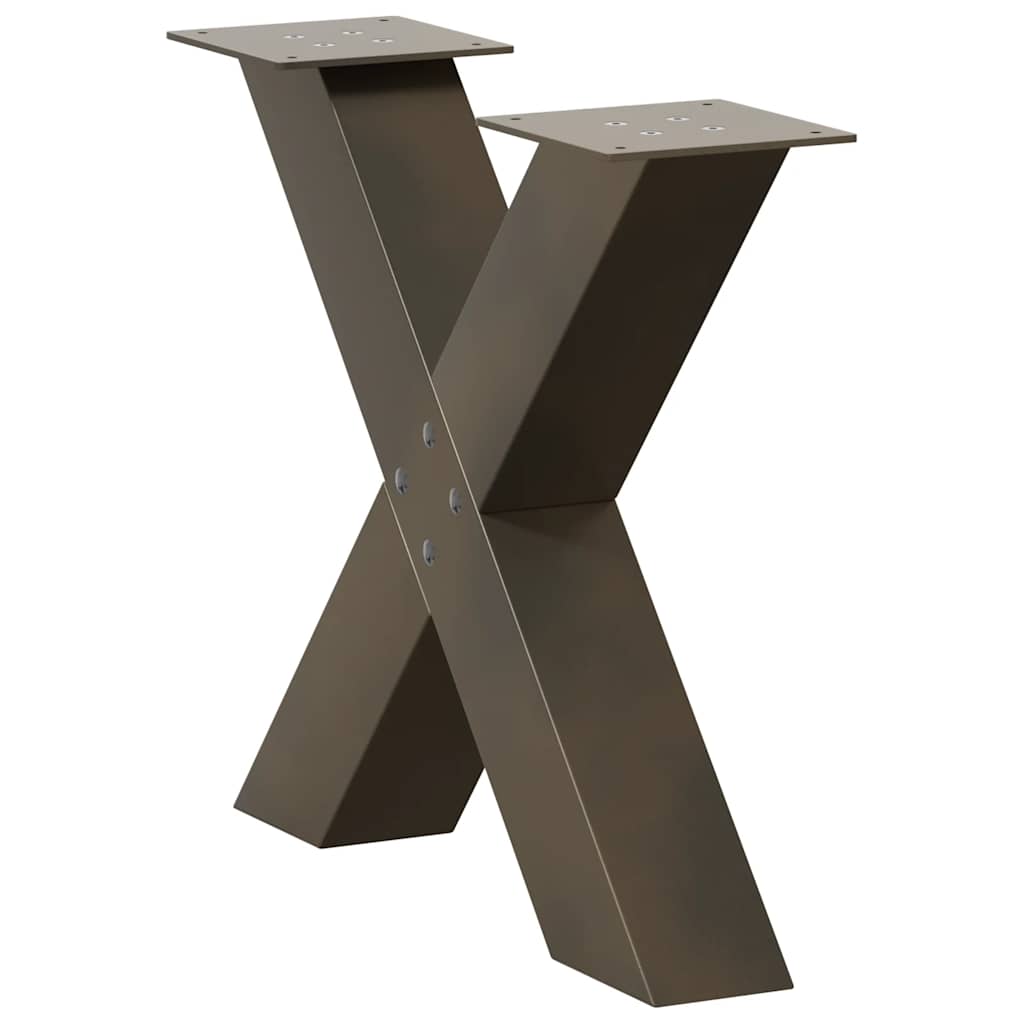 vidaXL Coffee Table Legs X-Shaped 2 pcs Natural Steel 50x(42-43) cm Steel