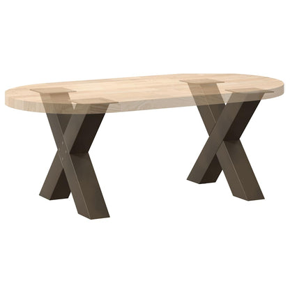 vidaXL Coffee Table Legs X-Shaped 2 pcs Natural Steel 50x(42-43) cm Steel