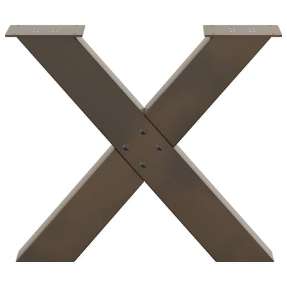 vidaXL Coffee Table Legs X-Shaped 2 pcs Natural Steel 60x(42-43) cm Steel