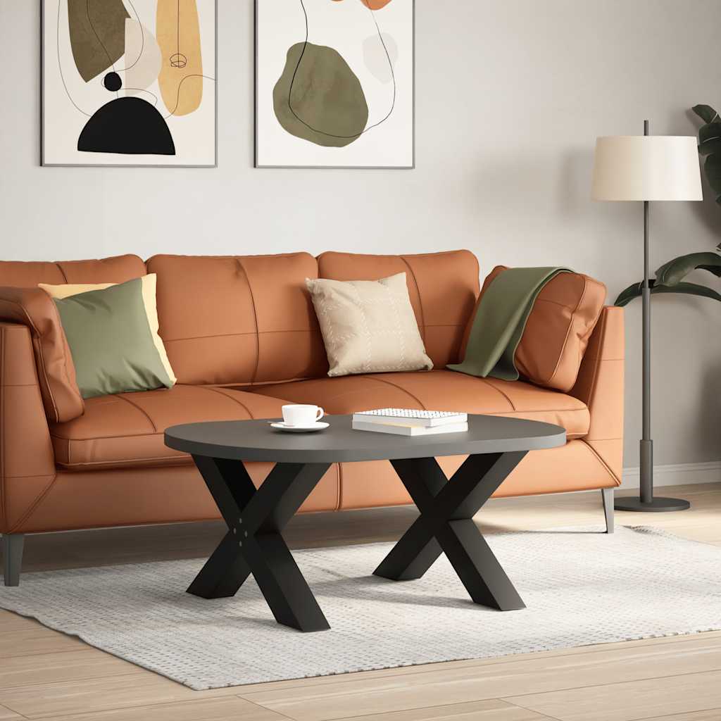 vidaXL Coffee Table Legs X-Shaped 2 pcs Black 70x(42-43) cm Steel
