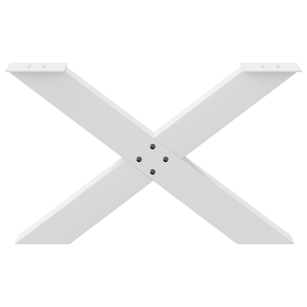 vidaXL Coffee Table Legs X-Shaped 2 pcs White 70x(42-43) cm Steel